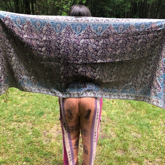 Maroon / Teal Pashmina - Picture 6 of 6